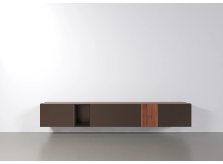 Tv-kast Capri Riva 956 matte lak dark taupe noten hout Coesel