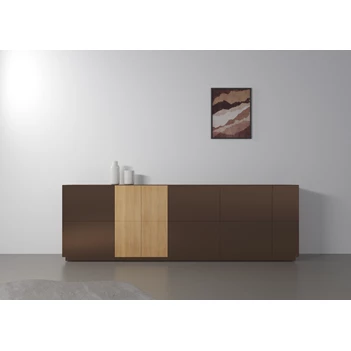 Sfeerfoto Dressoir Capri Riva 810 matte lak dark taupe eik hout Coesel