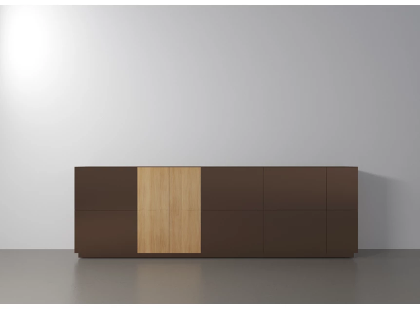 Dressoir Capri Riva 810 matte lak dark taupe eik hout Coesel