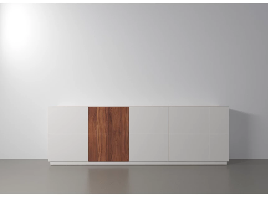 Dressoir Capri Riva 810 matte lak wit noten hout Coesel