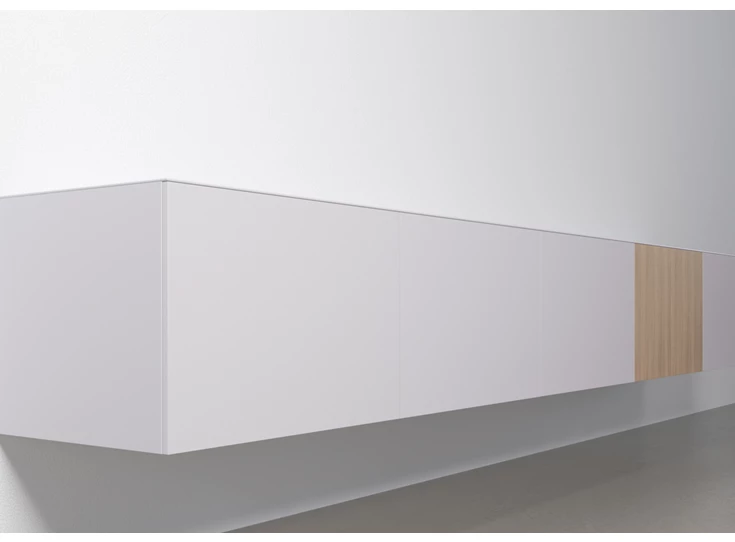 Zijkant Tv-kast Capri Riva 780 matte lak wit eik hout Coesel