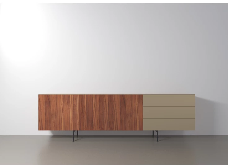 Dressoir Capri Riva 740 matte lak olijf noten hout Coesel