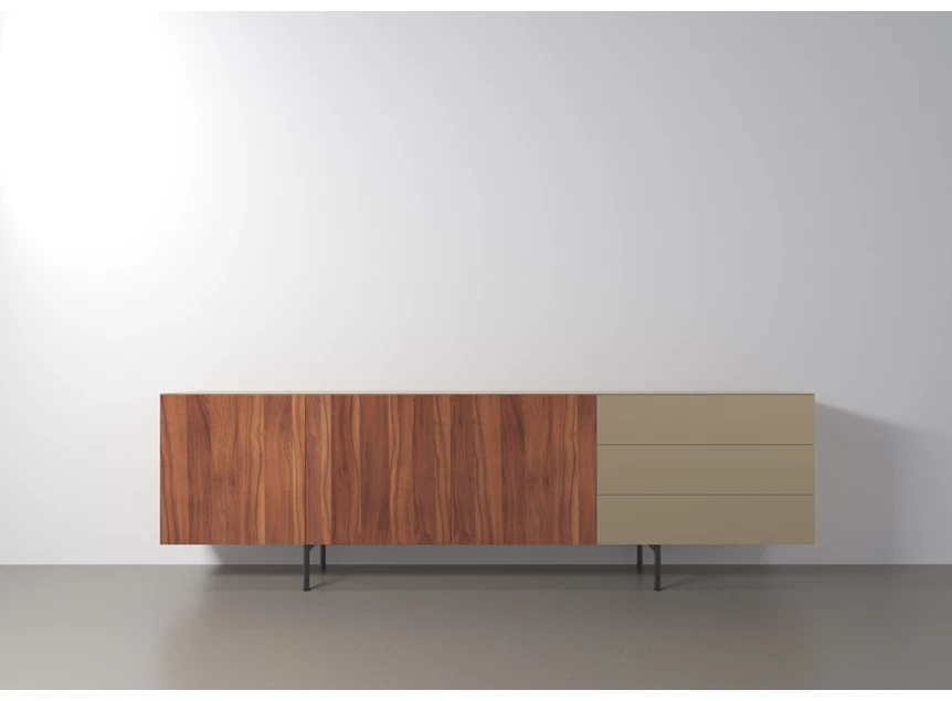 Dressoir Capri Riva 740 matte lak olijf noten hout Coesel