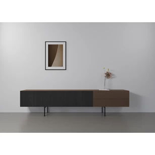 Sfeerfoto Tv-kast Capri Riva 640 matte lak brons eik zwart hout Coesel