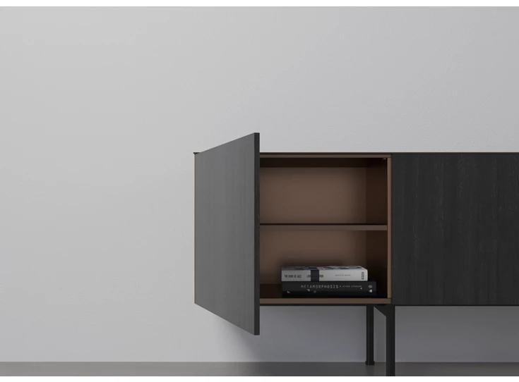 Open Tv-kast Capri Riva 640 matte lak brons eik zwart hout Coesel