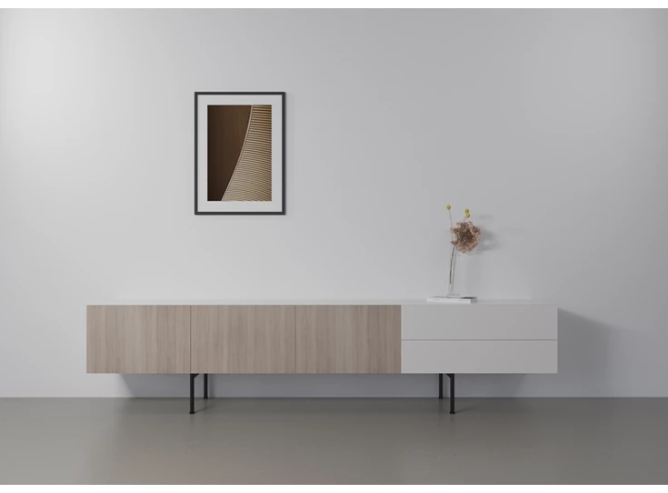 Sfeerfoto Tv-kast Capri Riva 640 matte lak wit eik hout Coesel