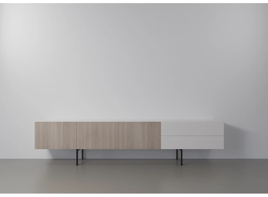 Tv-kast Capri Riva 640 matte lak wit eik hout Coesel