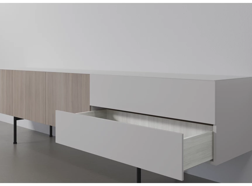 Lades Tv-kast Capri Riva 640 matte lak wit eik hout Coesel