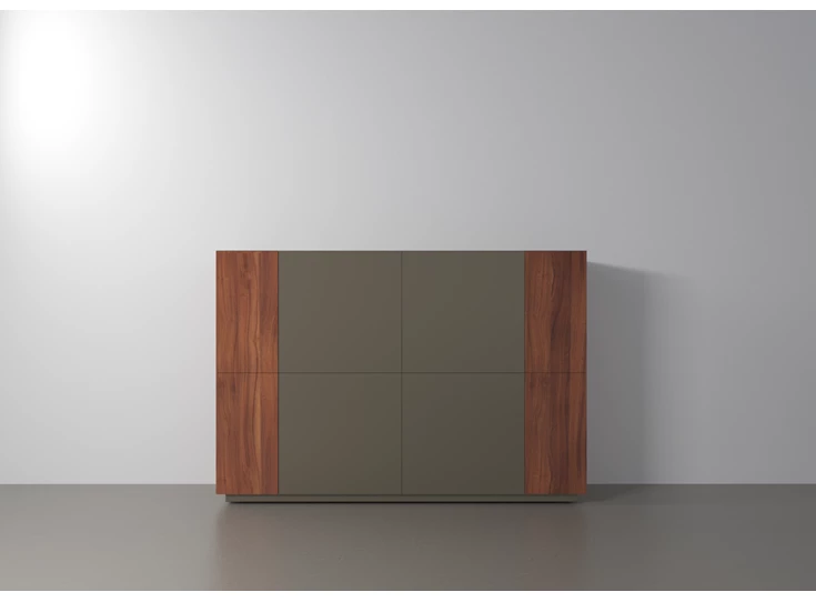 Barkast Capri Riva 560 matte lak taupe noten hout Coesel