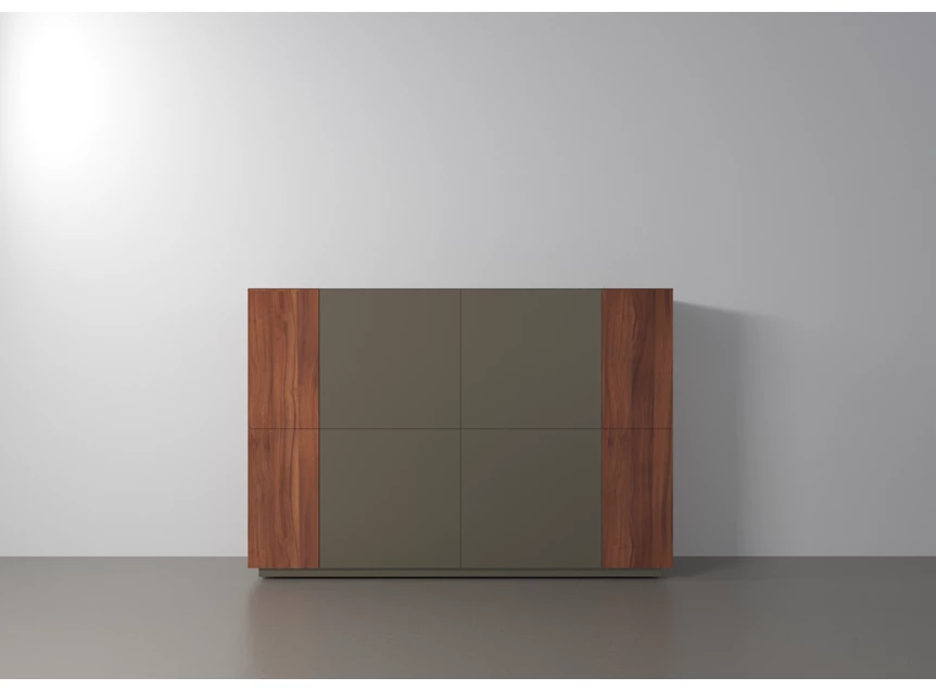 Barkast Capri Riva 560 matte lak taupe noten hout Coesel