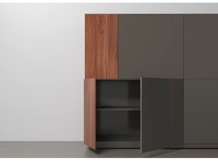 Open Barkast Capri Riva 560 matte lak taupe noten hout Coesel