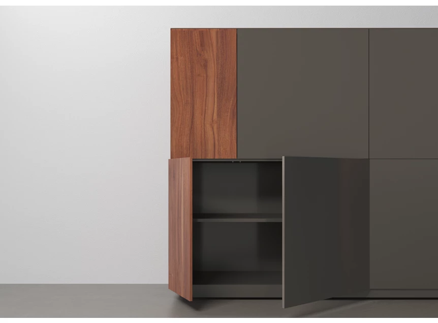 Open Barkast Capri Riva 560 matte lak taupe noten hout Coesel