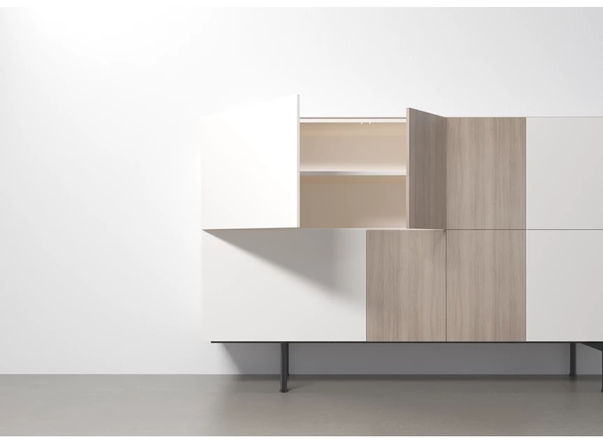 Open Dressoir Capri Riva 540 matte lak wit eik hout Coesel