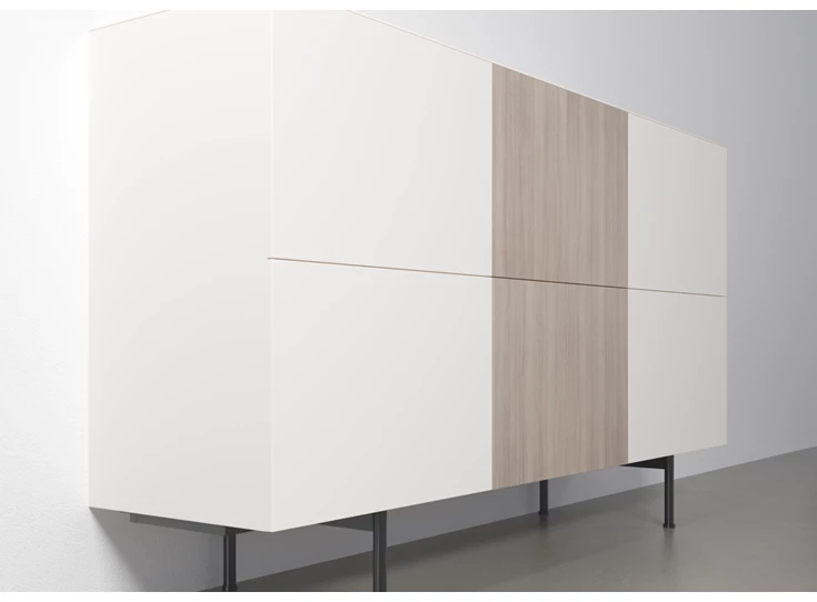 Zijkant Dressoir Capri Riva 540 matte lak wit eik hout Coesel