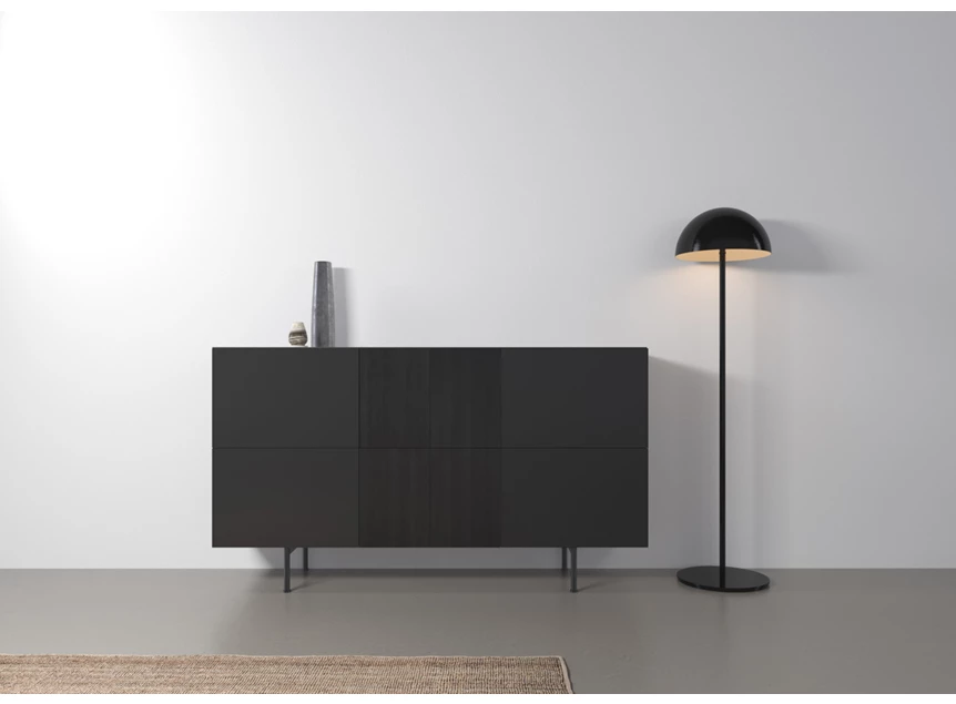 Sfeerfoto Dressoir Capri Riva 540 matte lak zwart eik zwart hout Coesel