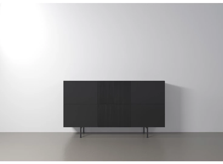 Dressoir Capri Riva 540 matte lak zwart eik zwart hout Coesel