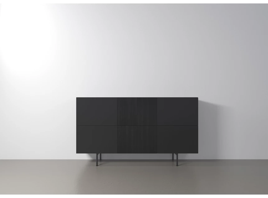 Dressoir Capri Riva 540 matte lak zwart eik zwart hout Coesel