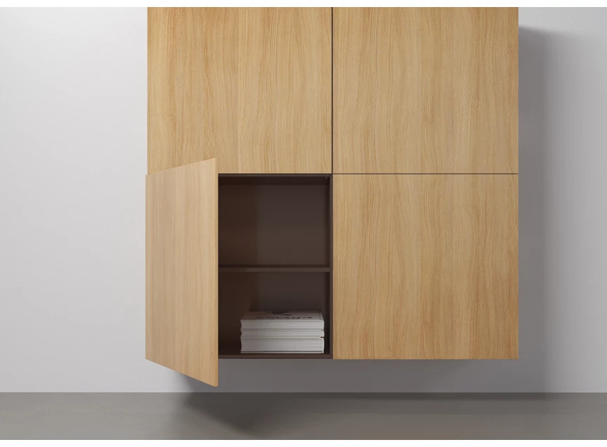 Open Barkast Capri Riva 380 matte lak zwart eik hout Coesel