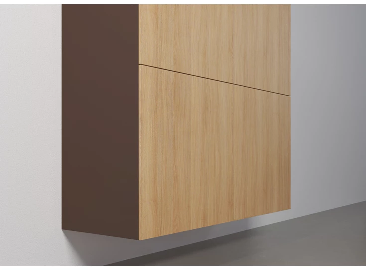 Zijkant Barkast Capri Riva 380 matte lak zwart eik hout Coesel