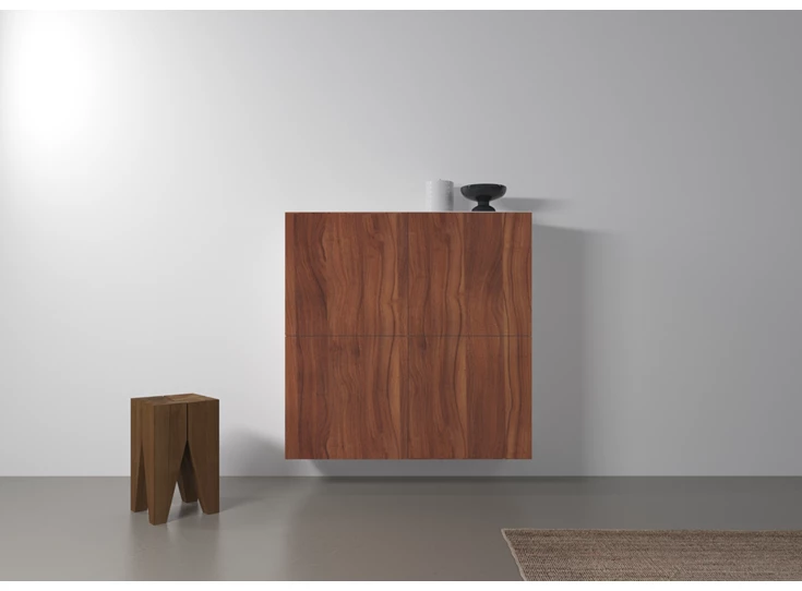 Sfeerfoto Barkast Capri Riva 380 matte lak wit noten hout Coesel