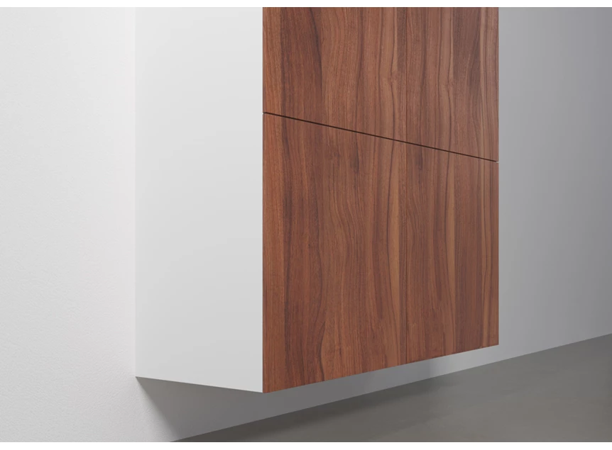 Zijkant Barkast Capri Riva 380 matte lak wit noten hout Coesel