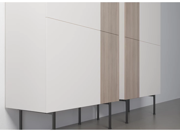 Zijkant Barkast Capri Riva 280 matte lak wit eik hout Coesel