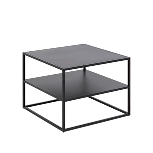 92087 newtown salontafel vierkant zwart metaal 60x60cm actona legplank schuin