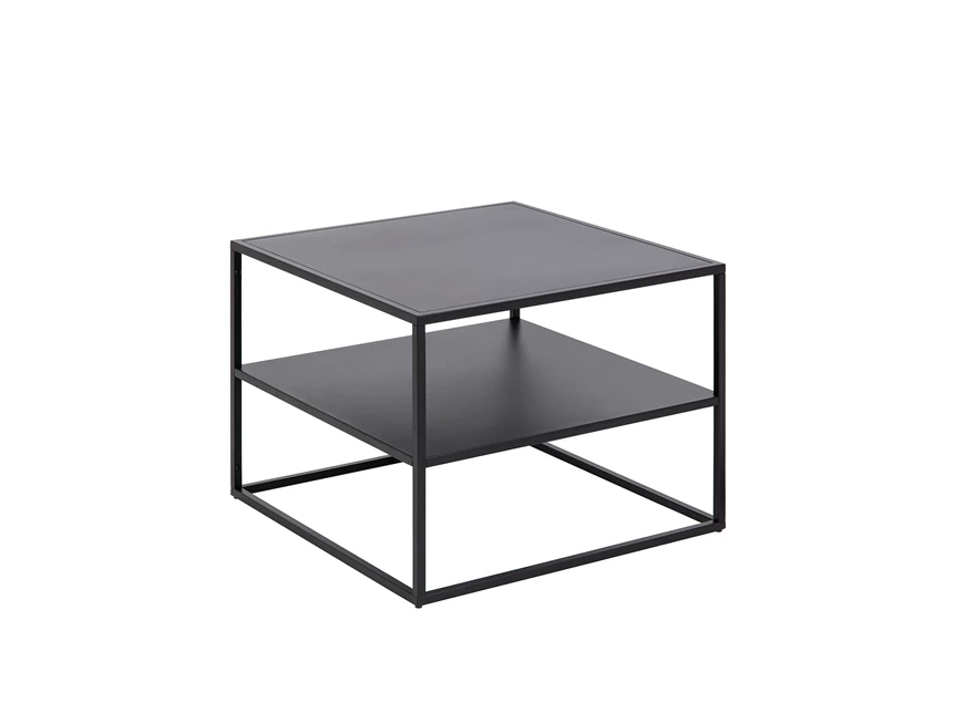 92087 newtown salontafel vierkant zwart metaal 60x60cm actona legplank schuin