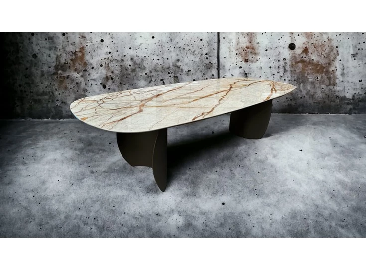 Eettafel Beluga in ceramic