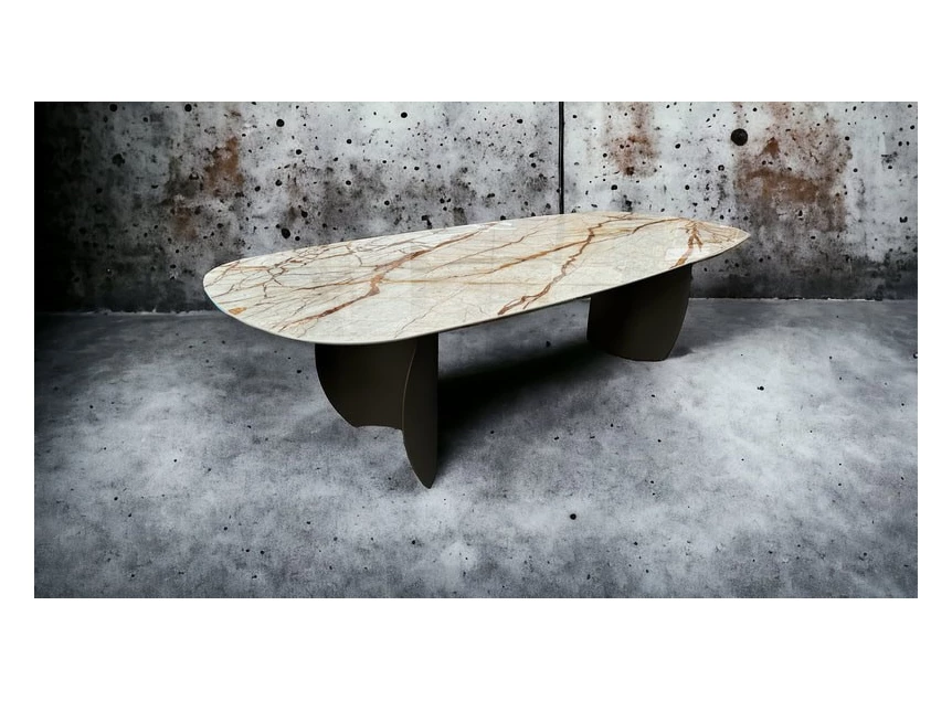 Eettafel Beluga in ceramic