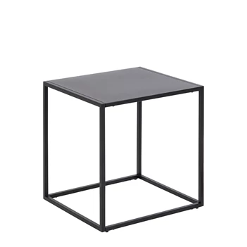 85188 newton bijzettafel salontafel zwart metaal rechthoek actona schuin vooraanzicht