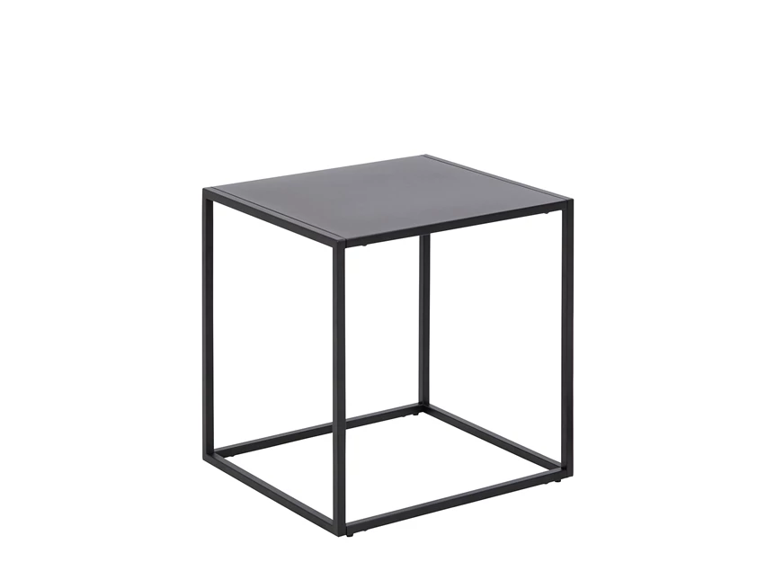 85188 newton bijzettafel salontafel zwart metaal rechthoek actona schuin vooraanzicht