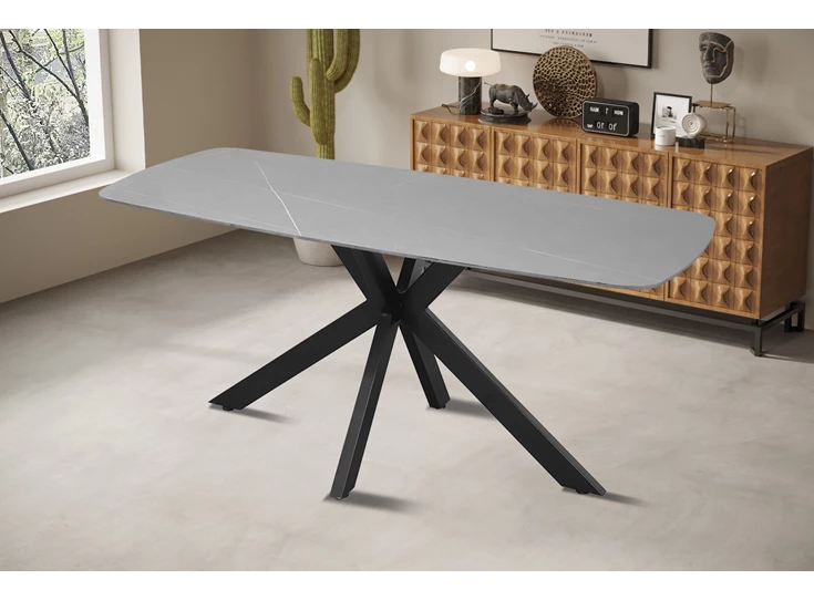 Apollo tafel- 180cm- deens- ovaal- steen- grijs