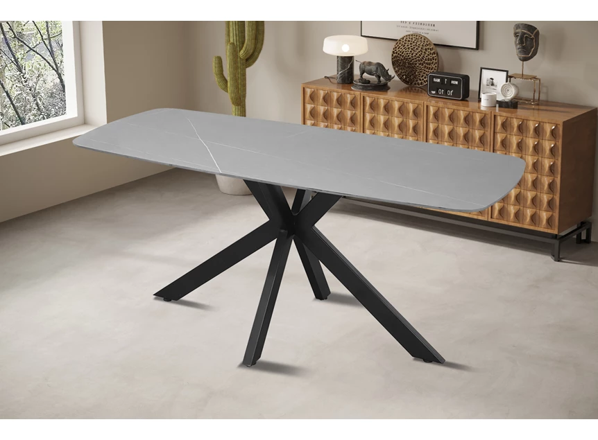 Apollo tafel- 180cm- deens- ovaal- steen- grijs