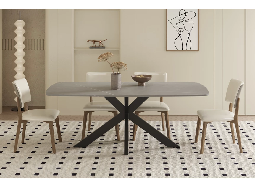 Apollo tafel- 180cm- deens- ovaal- steen- grijs