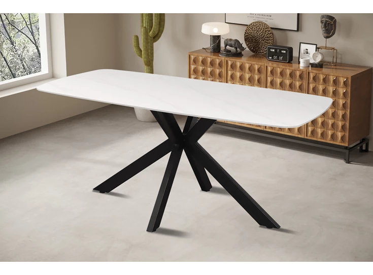 Apollo tafel- 180cm- deens- ovaal- steen- wit