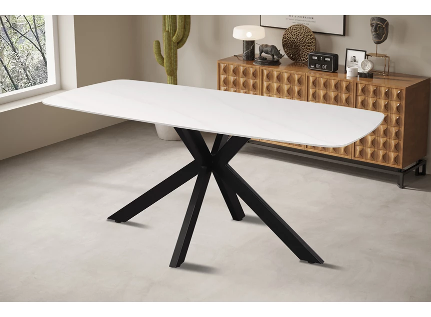 Apollo tafel- 180cm- deens- ovaal- steen- wit