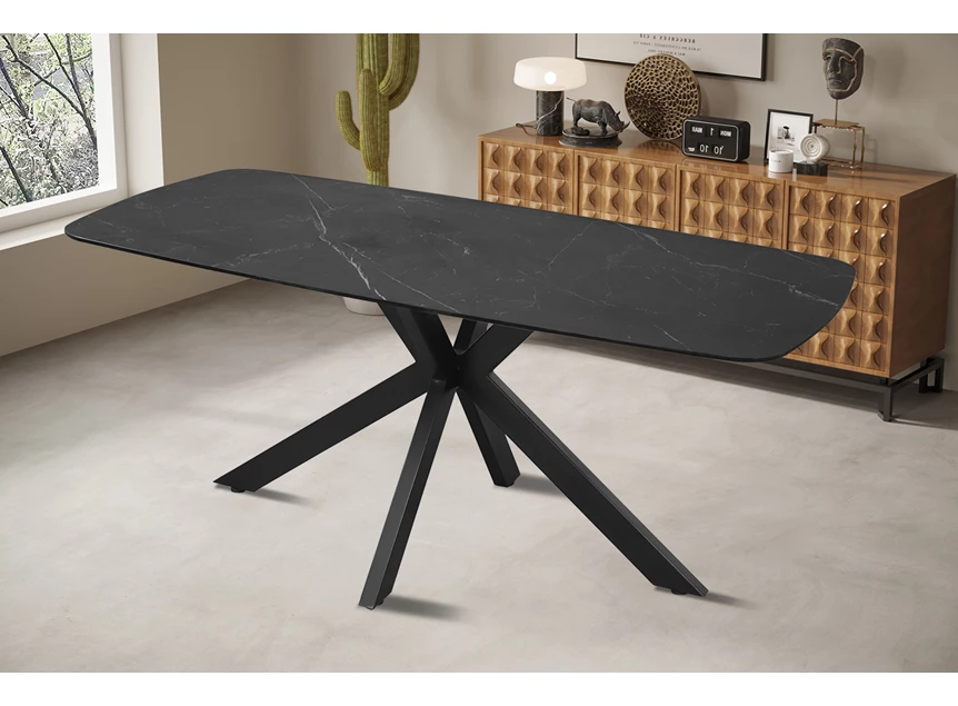 Apollo tafel- 180cm- deens- ovaal- steen- zwart