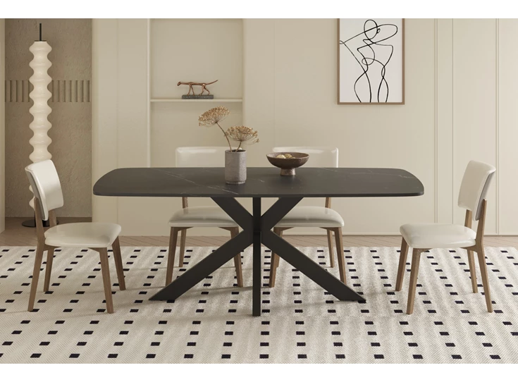 Apollo tafel- 180cm- deens- ovaal- steen- zwart- sfeerbeeld