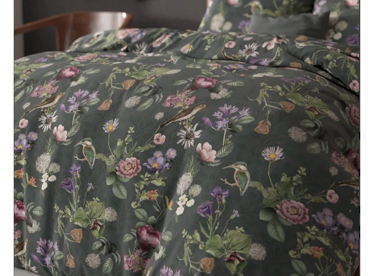 Tripple flower- groen- 140*200/220- detail