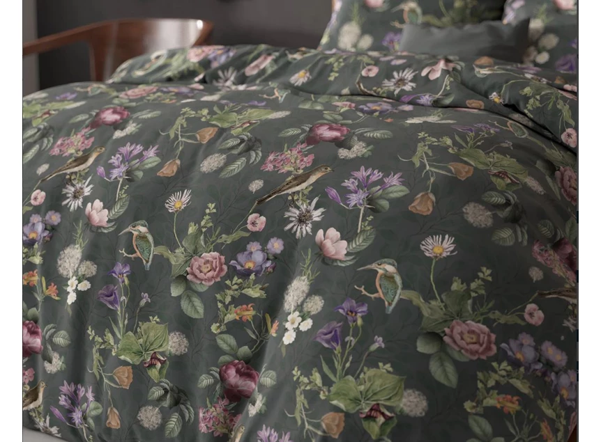 Tripple flower- groen- 140*200/220- detail