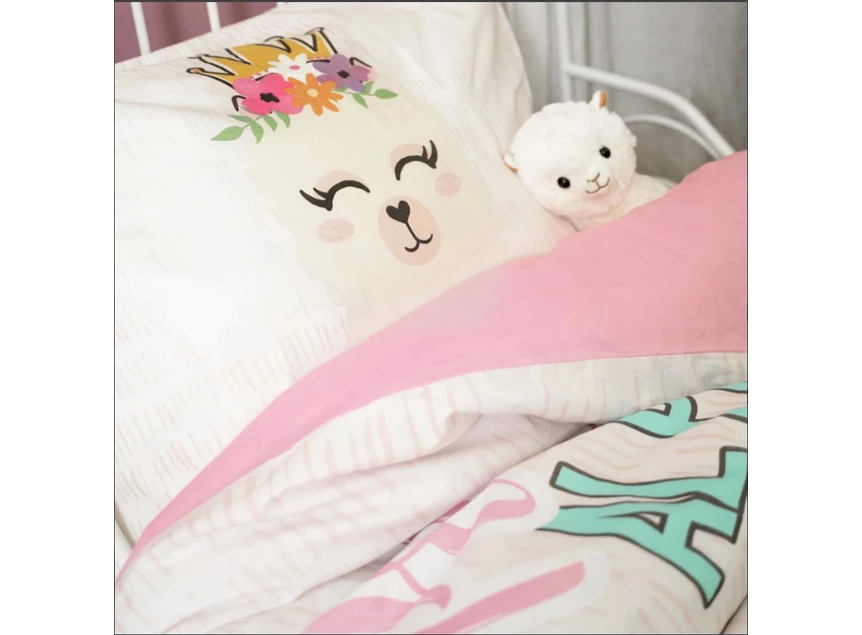 Princess al paca- roze- 140*220- detail kussen