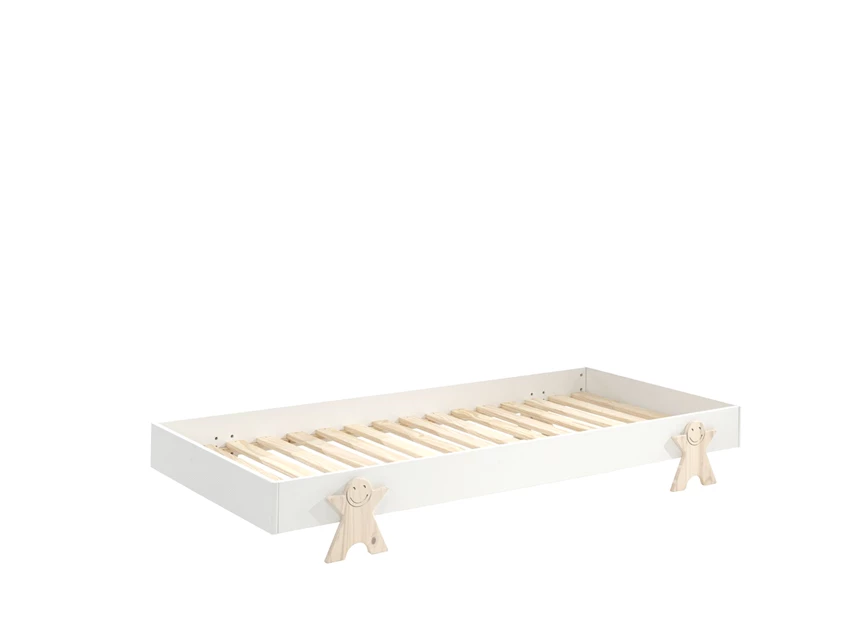 MDBE9214 smiley modula bed 90x200cm wit stapelbaar mdf vipack kinderbed massief grenen inclusief lattenbodem