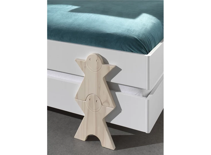 MDBE9214 bed 90x200cm grenen inclusief smiley modula lattenbodem wit stapelbaar mdf vipack kinderbed massief