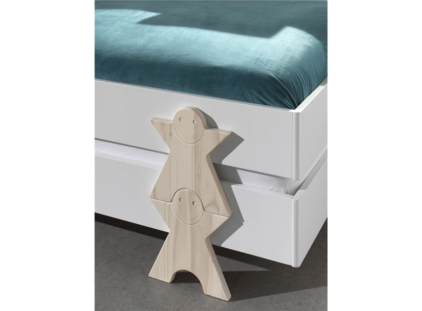 MDBE9214 bed 90x200cm grenen inclusief smiley modula lattenbodem wit stapelbaar mdf vipack kinderbed massief