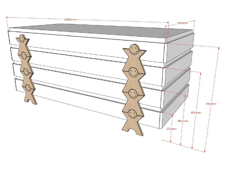 MDBE9214 wit stapelbaar vipack kinderbed massief grenen inclusief bed 90x200cm smiley modula lattenbodem mdf