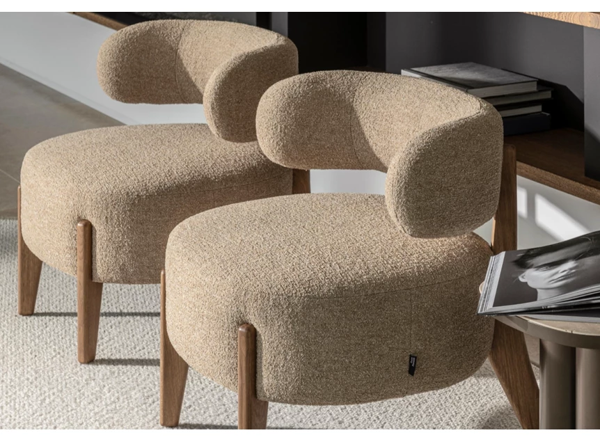 Zijde Low Dining Chair bijzetzetel Taza stof Passe Partout