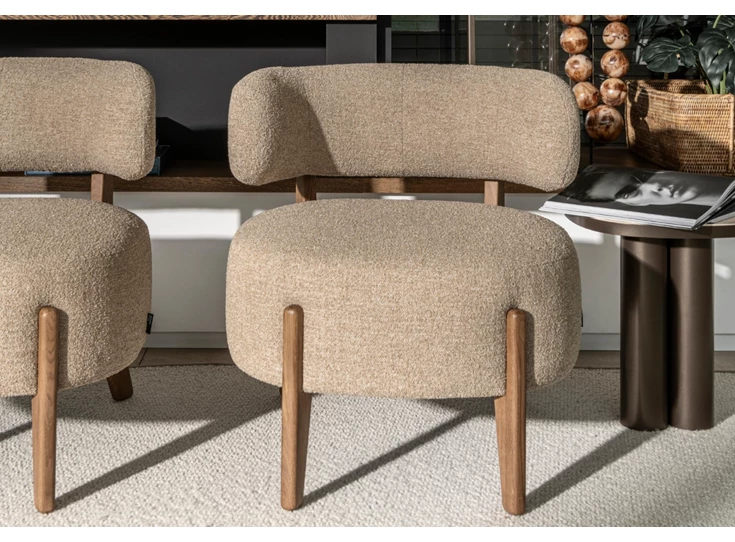 Front Low Dining Chair bijzetzetel Taza stof Passe Partout