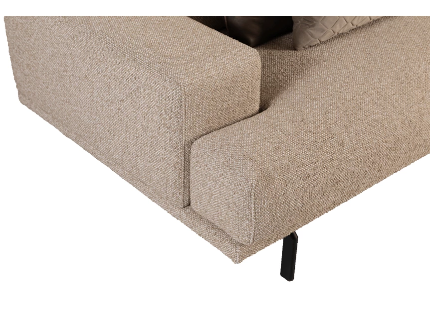 Detail Zetel Matisse met longchair en tussenkast stof Cartel Living