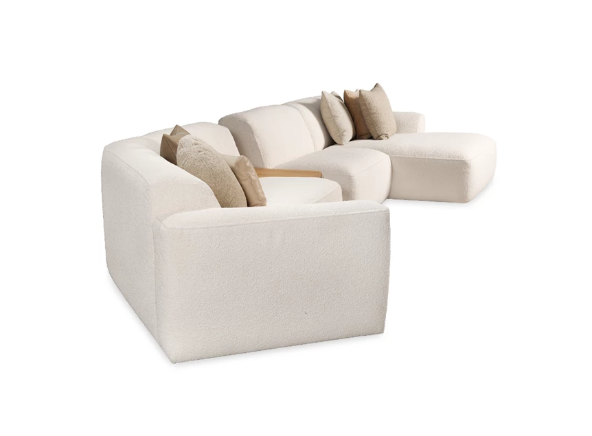 Zijde Schuine zetel Wills met longchair en tussenkast stof Cartel Living